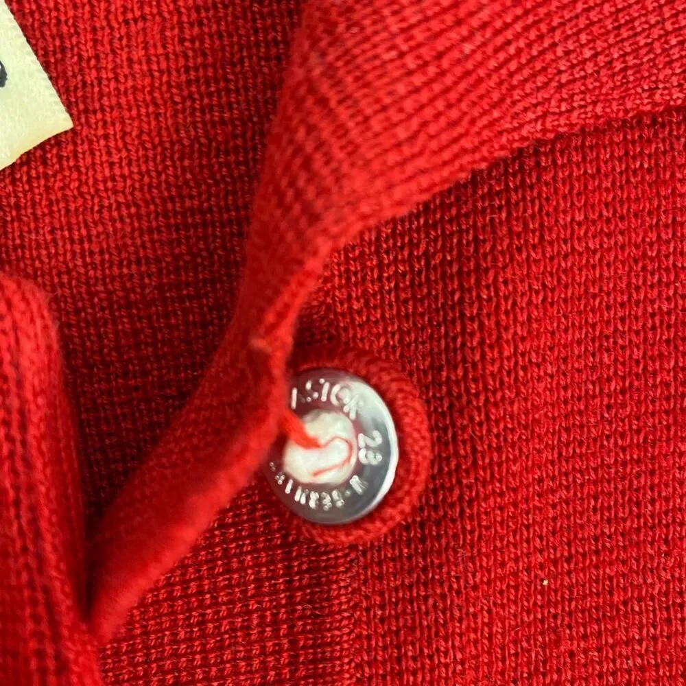 Rare Piudonna Red Virgin Wool Crewelwork Dress